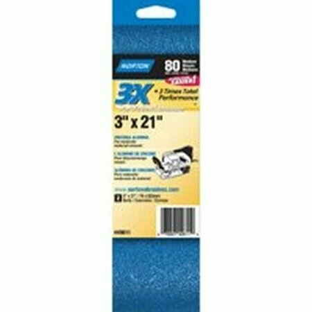 NORTON CO Belt Sanding 3X21In 80Grit 49611